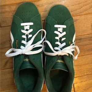 Reebok Green Sneakers with Suede Upper and White Laces